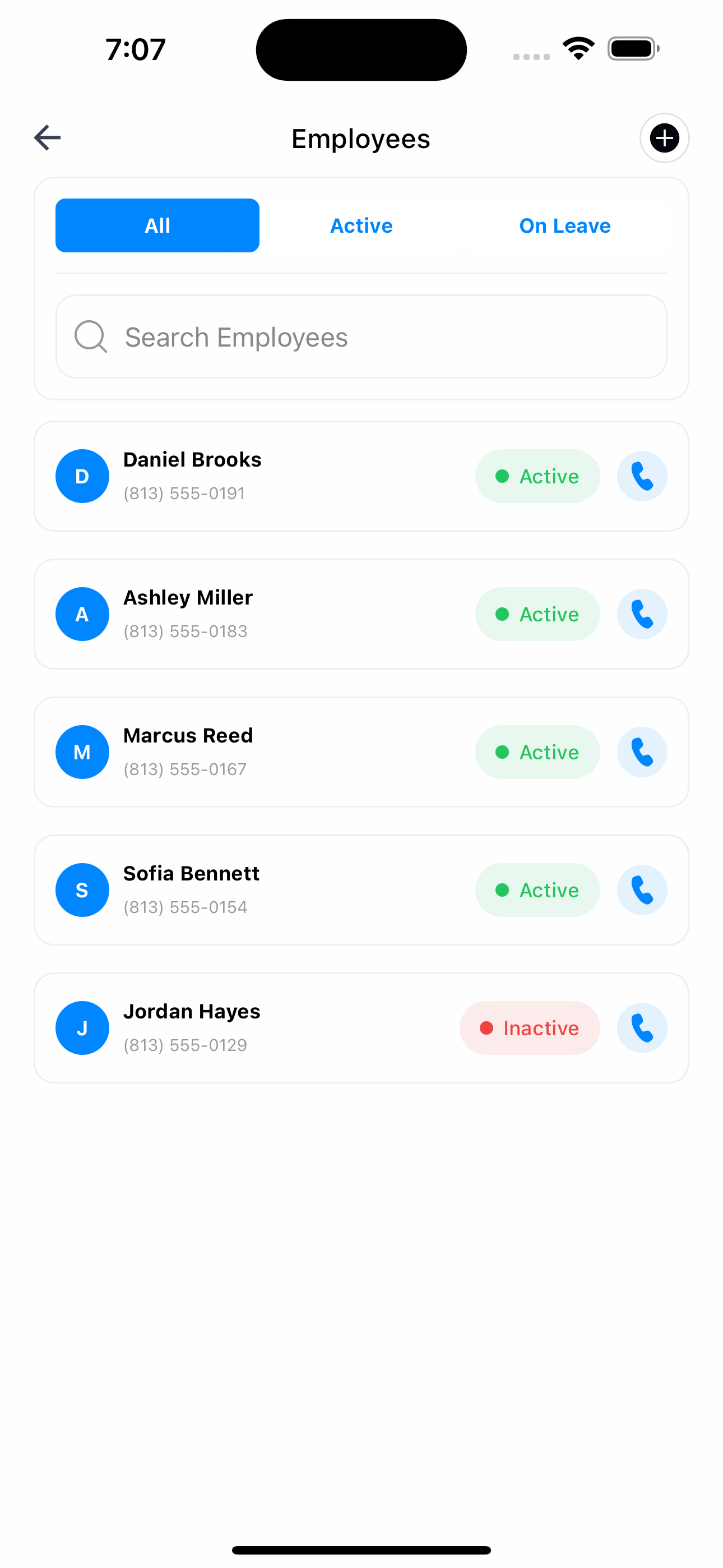 Refine employee list for an auto detailing team